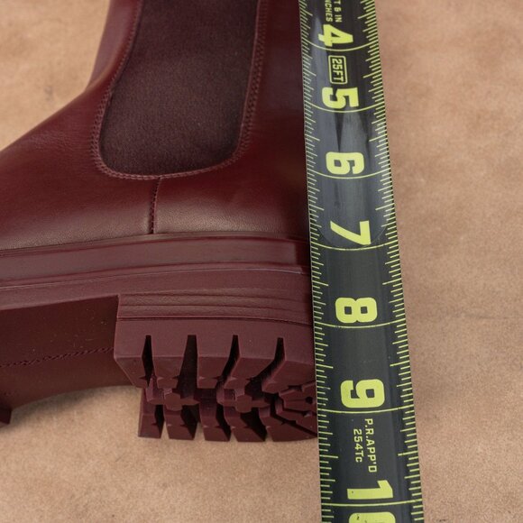 Gianvito Rossi Women Chester Burgundy Leather Chelsea Boots size 6US 36EU - Picture 6 of 10